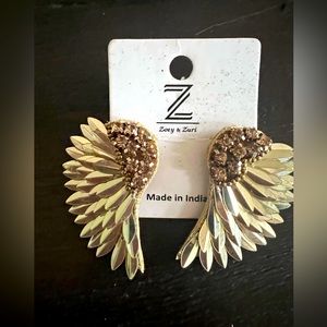 Gold beaded pierced earrings great for prom or a night out